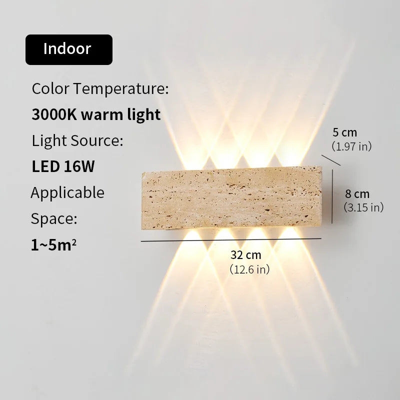 Natural Stone Outdoor LED Wall Light