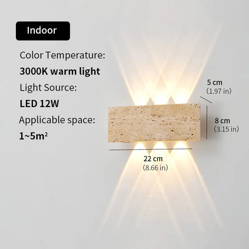Natural Stone Outdoor LED Wall Light