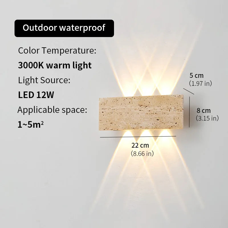 Natural Stone Outdoor LED Wall Light