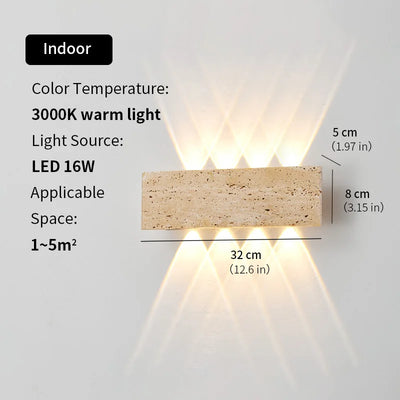 Natural Stone Outdoor LED Wall Light