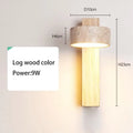 Travertine and Walnut Wall Sconce