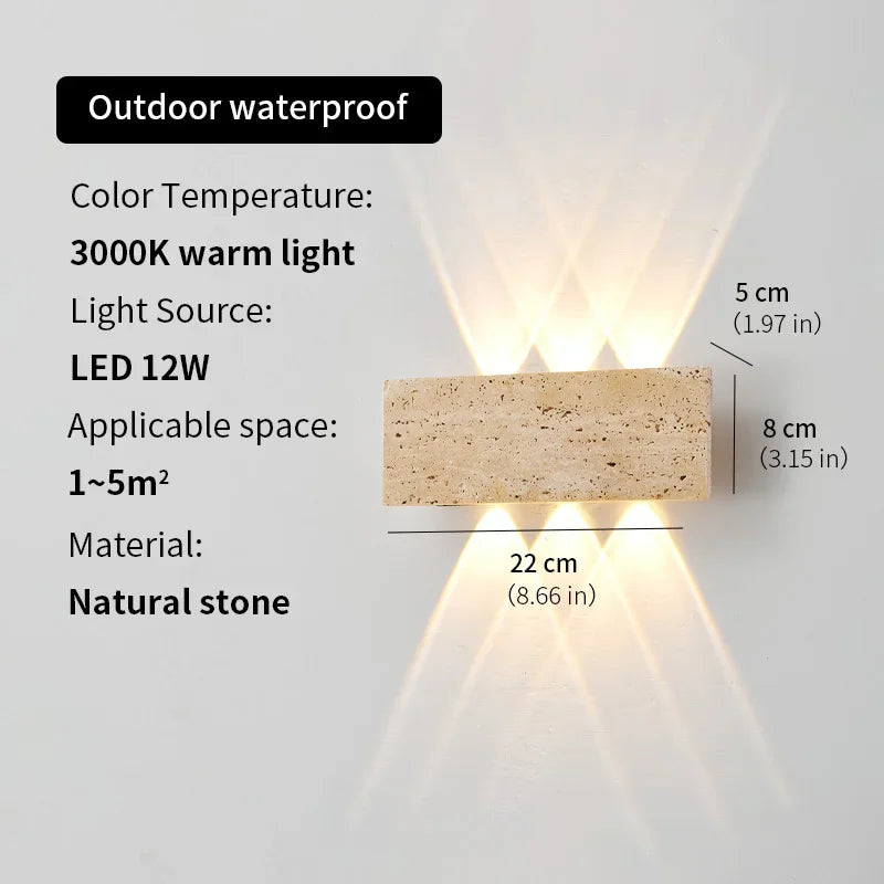 Natural Stone Outdoor LED Wall Light