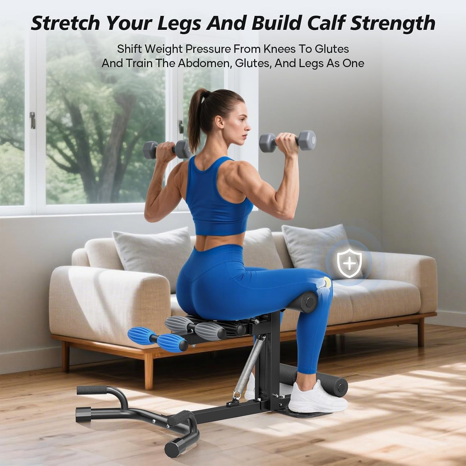 3 Colors Deep Squat Machine for Women, Adjustable Glutes Trainer Machine, Core & Abs for Low Impact Lower Body Workouts, Easy to Assemble Home Gym Push-Up Exercises, 350Lbs Weight Capacity