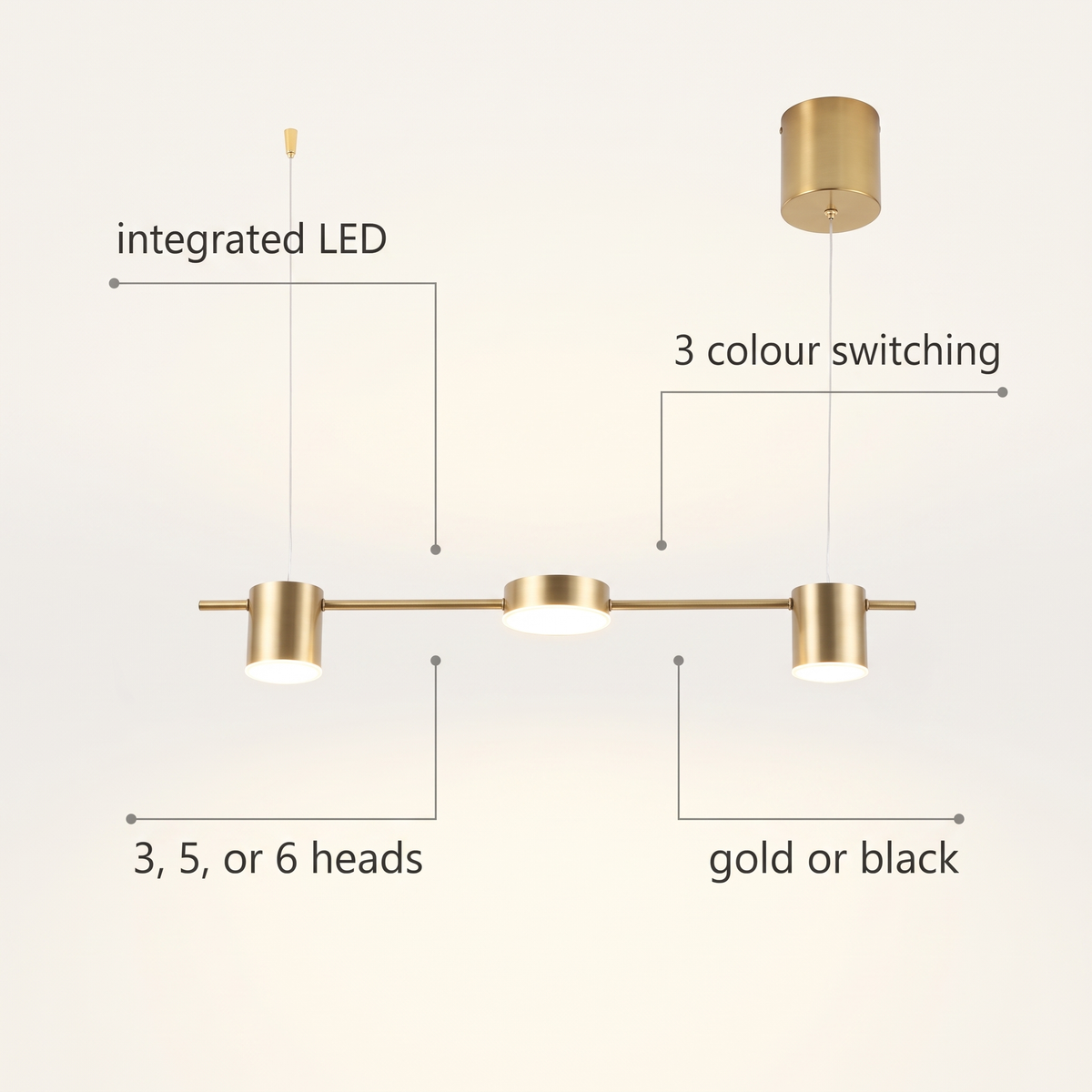 Linear LED Pendant features